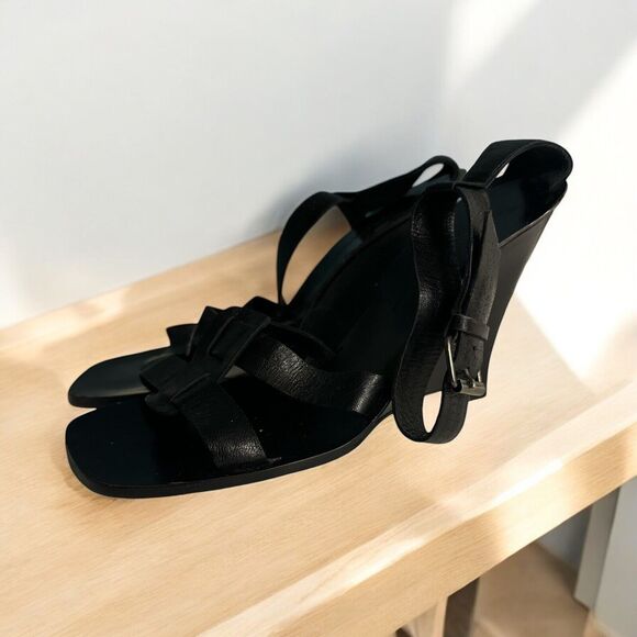 BCBG Maxazria wedge heel open toe ankle strap strappy Sz 8 Narrow BCBGMaxAzaria - Picture 1 of 8